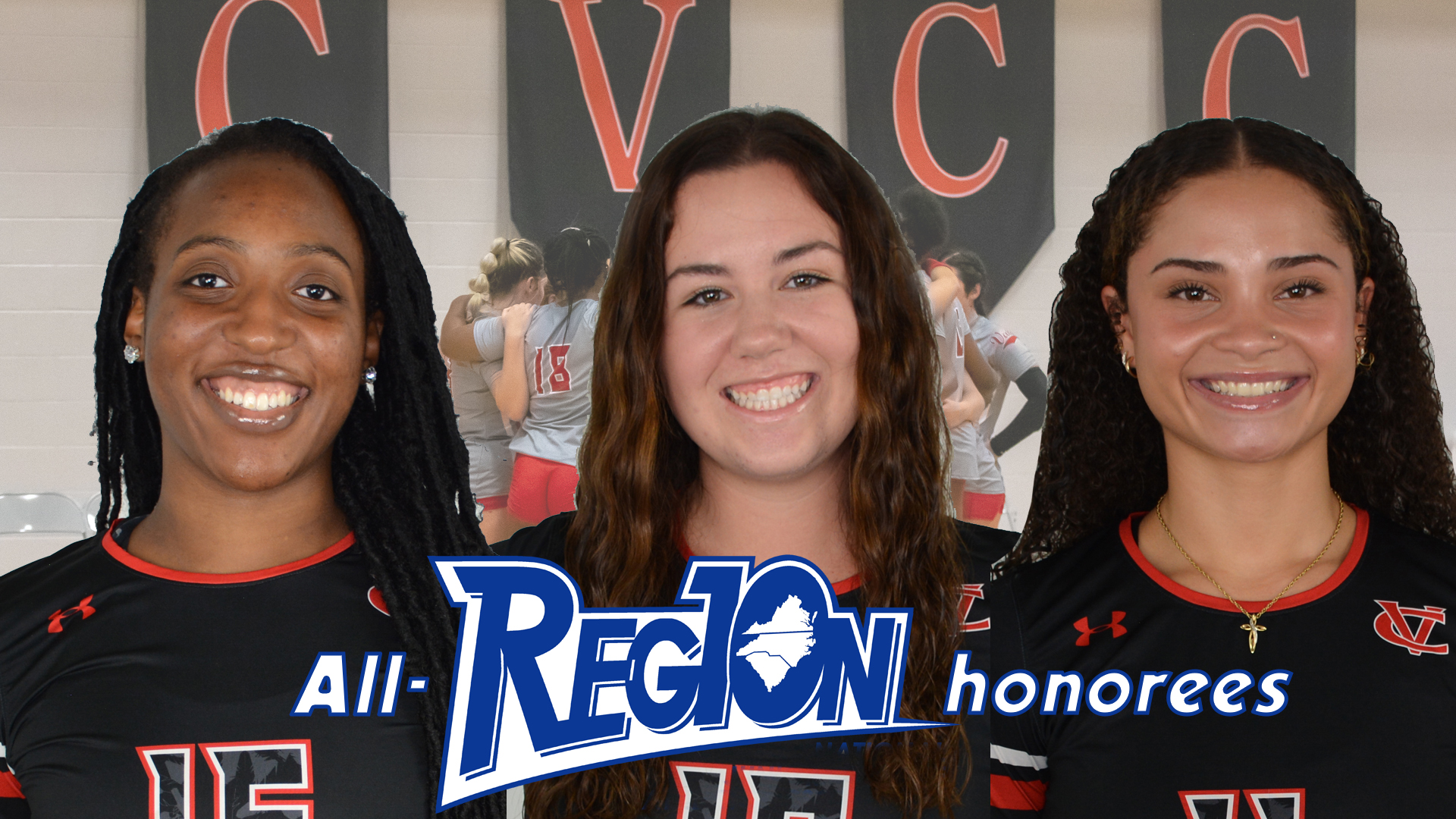 3 Red Hawk volleyball players earn Region 10 accolades