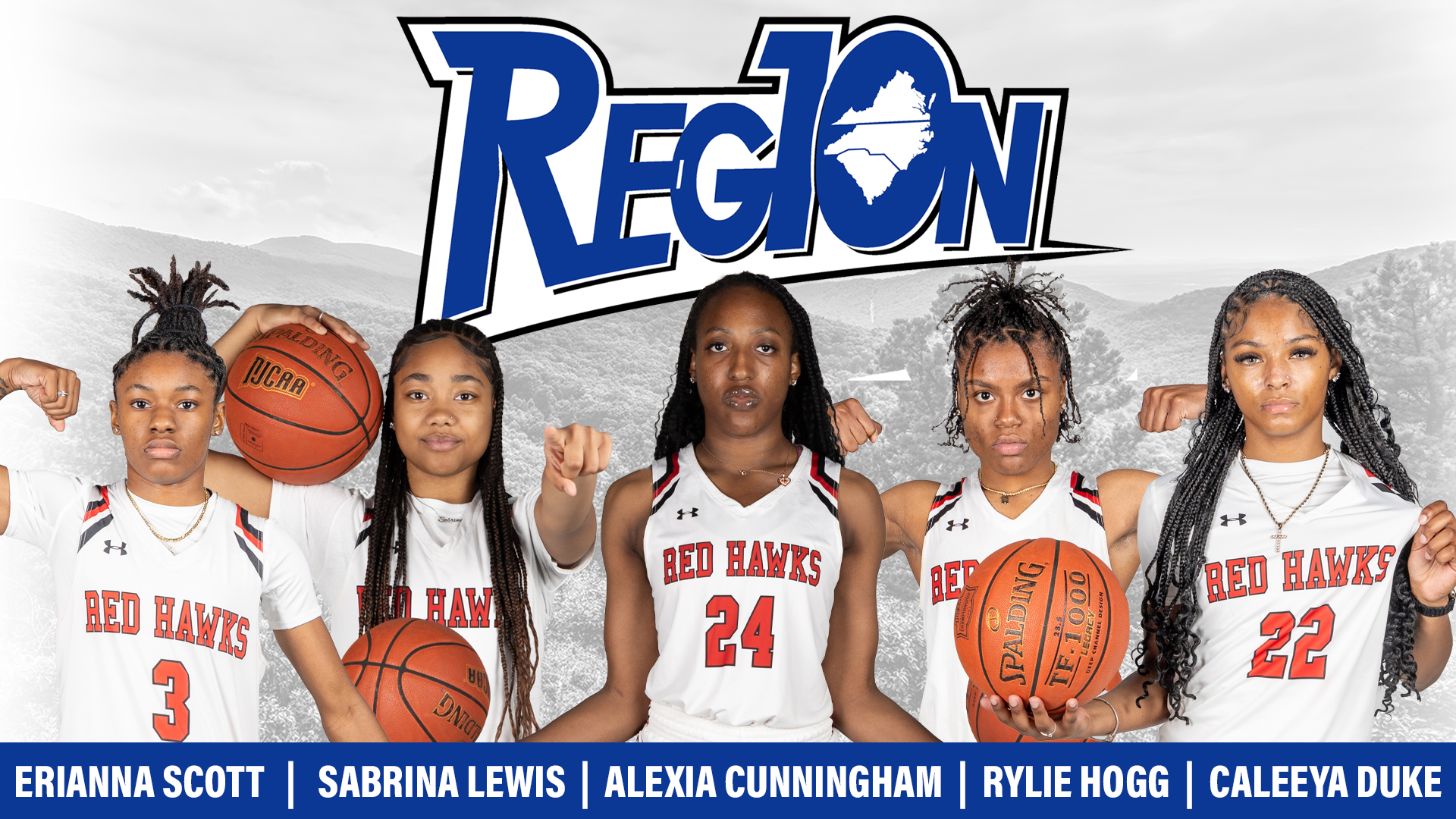 5 Red Hawk women&rsquo;s basketball players receive Region 10 honors